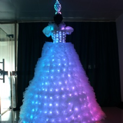 全彩单点可控LED高跷发光表演长裙