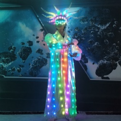LED发光小丑表演服饰