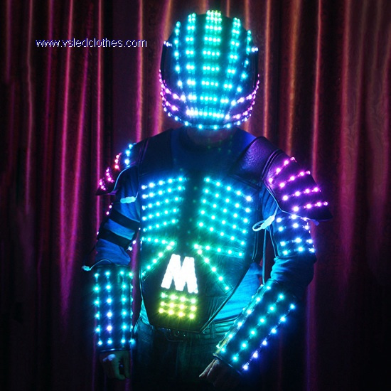 Leather Robot Jacket With LED Light