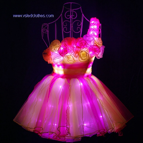 One-Shoulder Rose LED Skirt