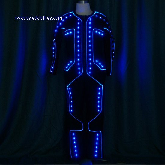 Programmable Led Light Up Fiber Optic Tron Dance Costumes