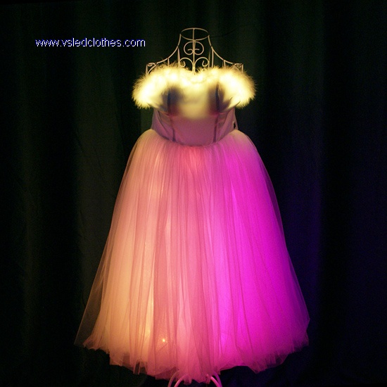 LED全彩发光抹胸长裙