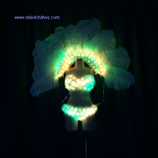 LED Light up Ostrich Feather Backpack