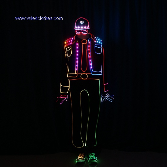 Wireless Controlled LED Light Up Cowboy Costumes