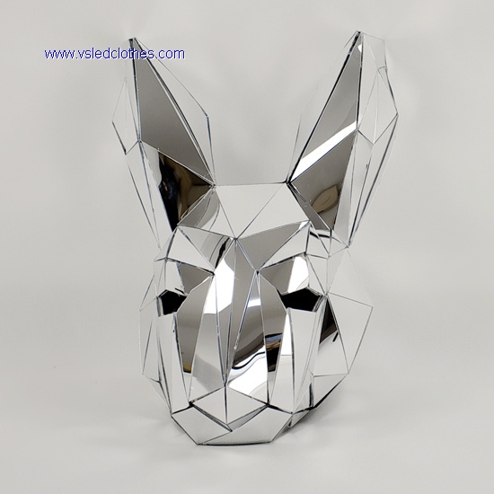 3D Rabbit Silver Mirror Helmet