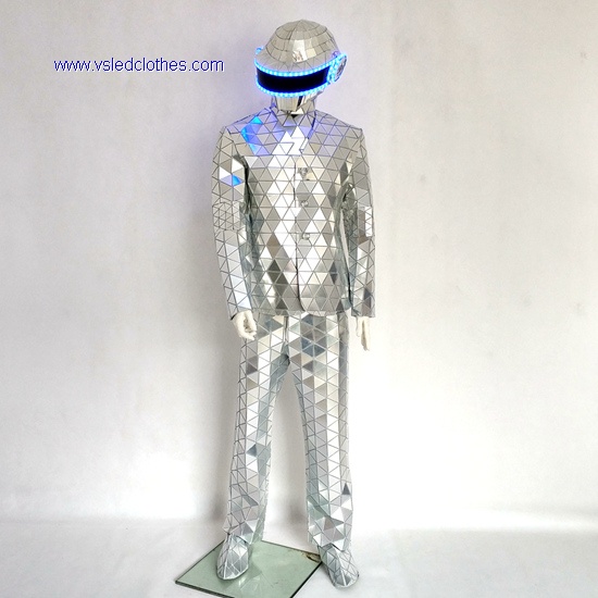 Mirror suits with led mirror daftpunk helmet