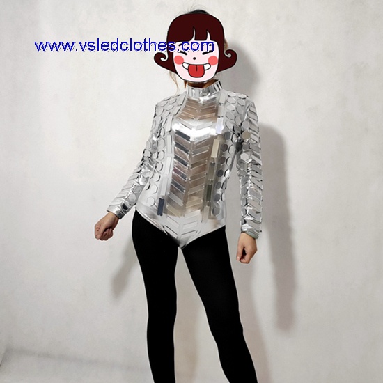Sliver sexy mirror girl costumes
