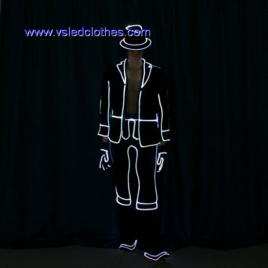 DMX512 LED light up tron dance suit