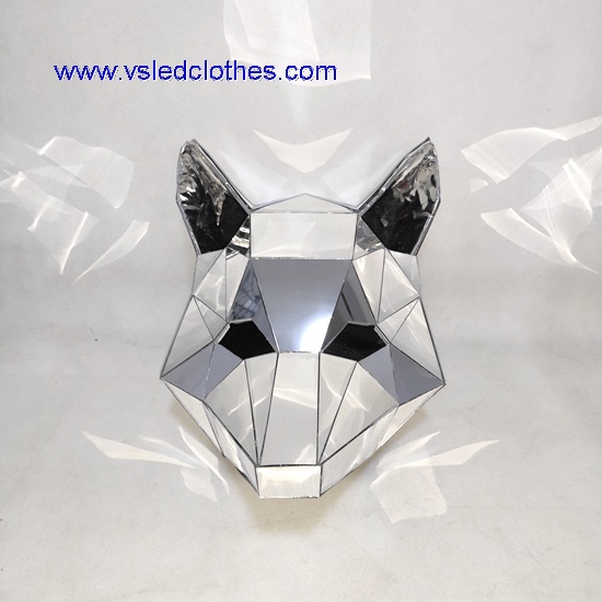 Mirror fox helmet, mirror animal headgear