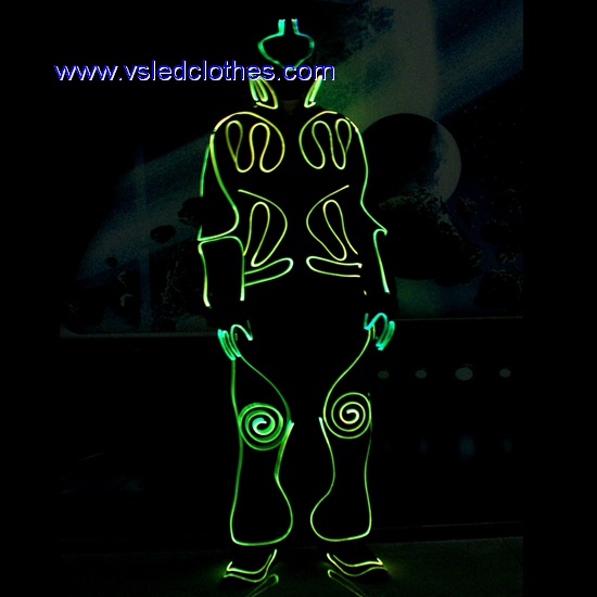 Wireless controlled team LED fiber optic costumes