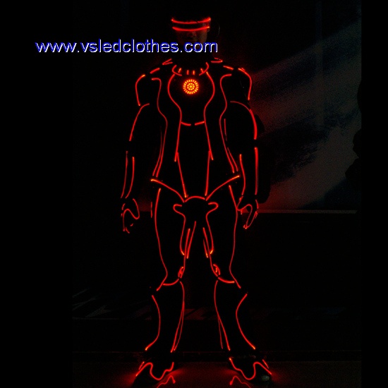 LED luminous fiber optic space soldier performance suit