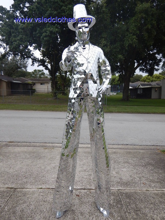 Mirror Stilts walker man costumes