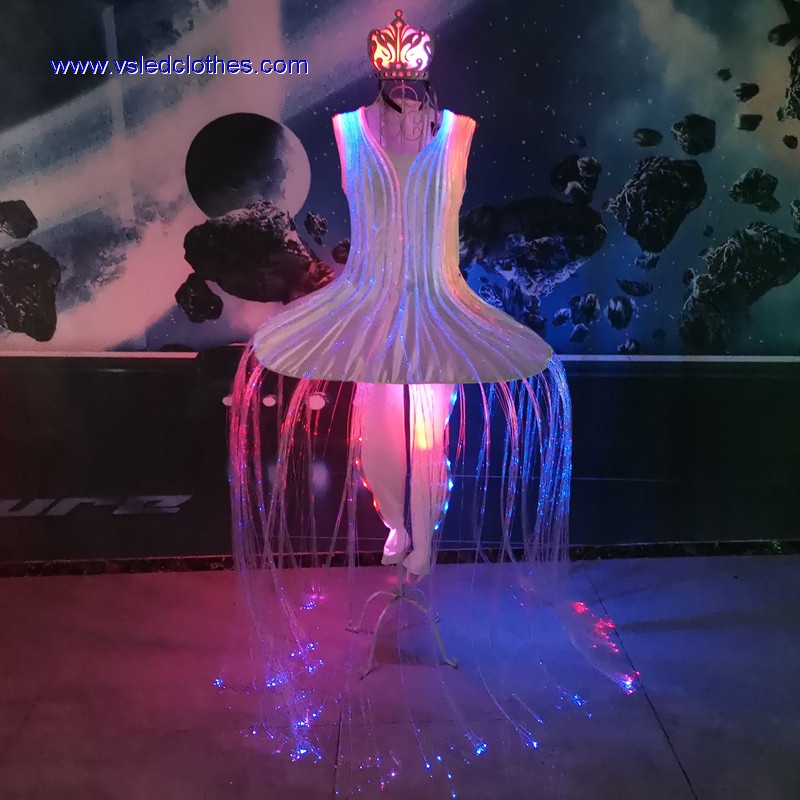 LED light up fiber optic dress