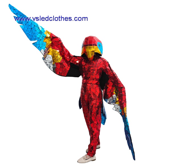 Colorful mirror parrot costume