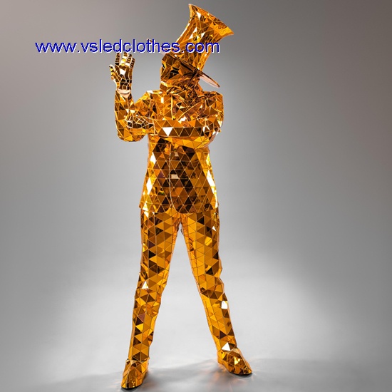 Golden mirror man costumes