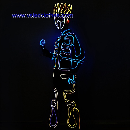 Tron team dance LED light up fiber optic costumes