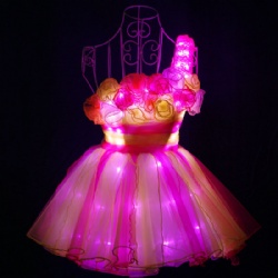 One-Shoulder Rose LED Skirt