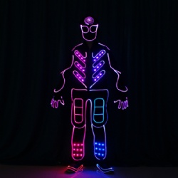 Wireless controlled LED Light up fiber optic costumes