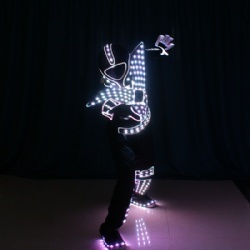 Full Color LED & Fiber optic Jumpusit WithMask, gloves, shoes cover