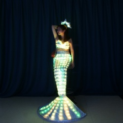 全彩LED发光美人鱼表演服
