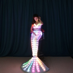 全彩LED发光美人鱼表演服