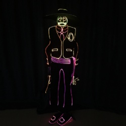 Full Color Fiber optic jumpsuits, vest with big hat, gloves, shoes cover