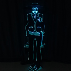 Full Color Fiber optic jumpsuits, vest with big hat, gloves, shoes cover