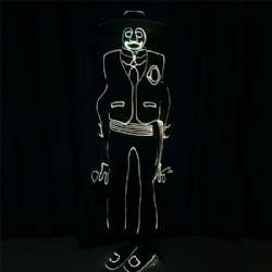 Full Color Fiber optic jumpsuits, vest with big hat, gloves, shoes cover