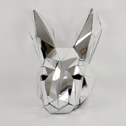 3D Rabbit Silver Mirror Helmet