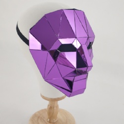 紫色镜面人表演面具