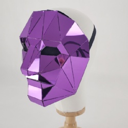 紫色镜面人表演面具