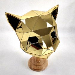 3D golden Mirror DJ Panda