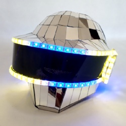 LED发光镜面蠢朋克乐队头盔