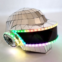 LED发光镜面蠢朋克乐队头盔