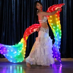 LED light up dance fan