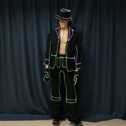 DMX512 LED light up tron dance suit