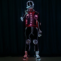 DMX512 LED light up tron dance costumes