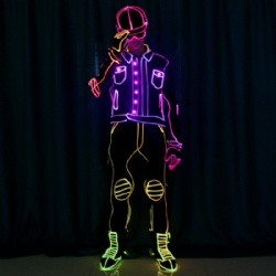 DMX512 LED light up tron dance costumes