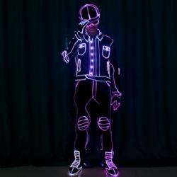 DMX512 LED light up tron dance costumes