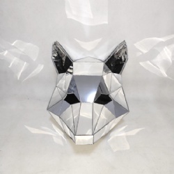 Mirror fox helmet, mirror animal headgear