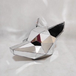 Mirror fox helmet, mirror animal headgear