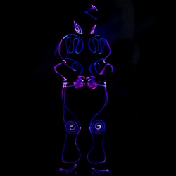 Wireless controlled team LED fiber optic costumes