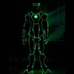 LED luminous fiber optic space soldier performance suit