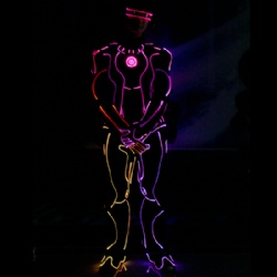 LED luminous fiber optic space soldier performance suit