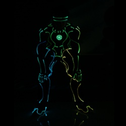 LED luminous fiber optic space soldier performance suit