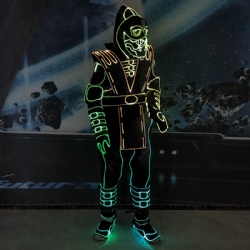 DMX512 controlled tron dance costumes