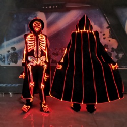 Led light halloween show suit with cloak