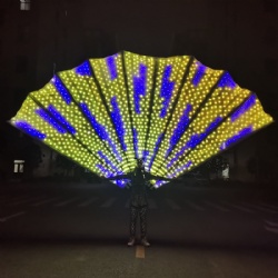 Smart LED pixels peacock tail fan props