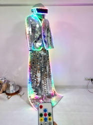 Silver Mirror LED Stiltswalker Costumes