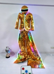 Golden mirror LED Robot